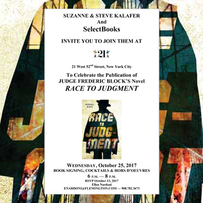 Frederic Block reads and signs Race to Judgment